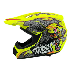 Dětská cross helma Mejia Matná žlutá