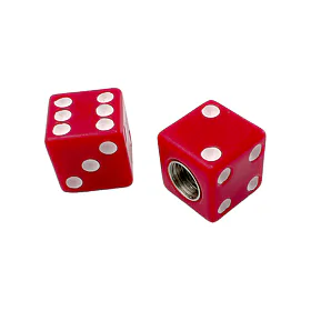 Čepičky ventilků Lucky Dice Red