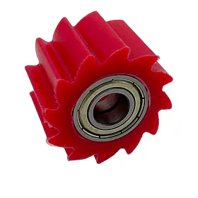 Pitbike rolnička řetězu zubatá, vnitřní průměr 10mm, červená