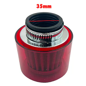 Sportovní vzduchový filtr 35mm s krytem - červená