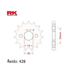 Primární ozubené kolečko RK 428H,14z,20mm