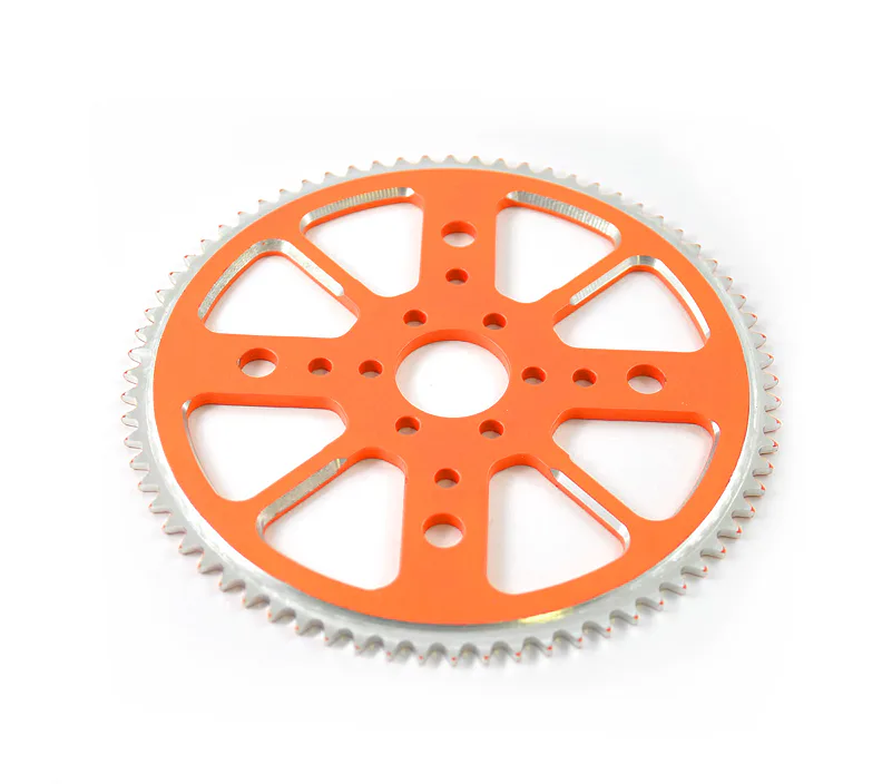 Rozeta CNC Alu pro minibike 72 zubů- oranžová