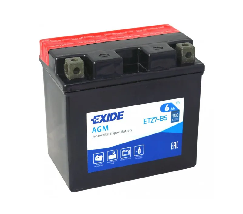 Motobaterie EXIDE ETZ7-BS, 12V, 6Ah
