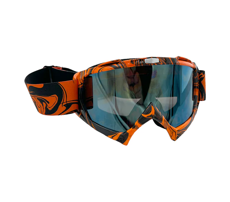 Oranžové Cross/MTB brýle - modro-zelené sklo