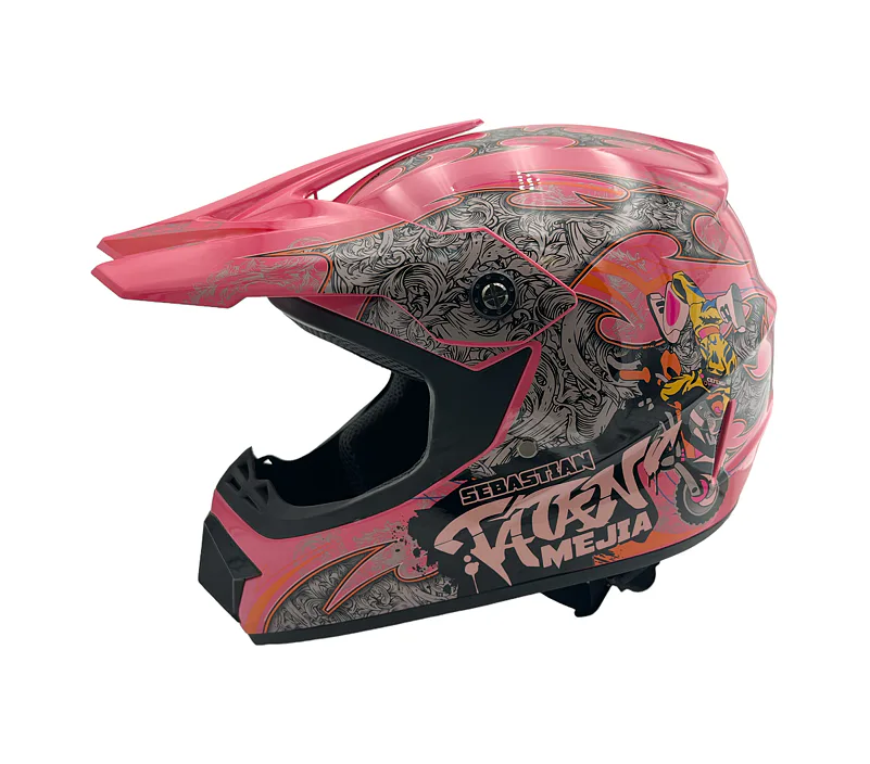 Dětská cross helma Mejia Růžová