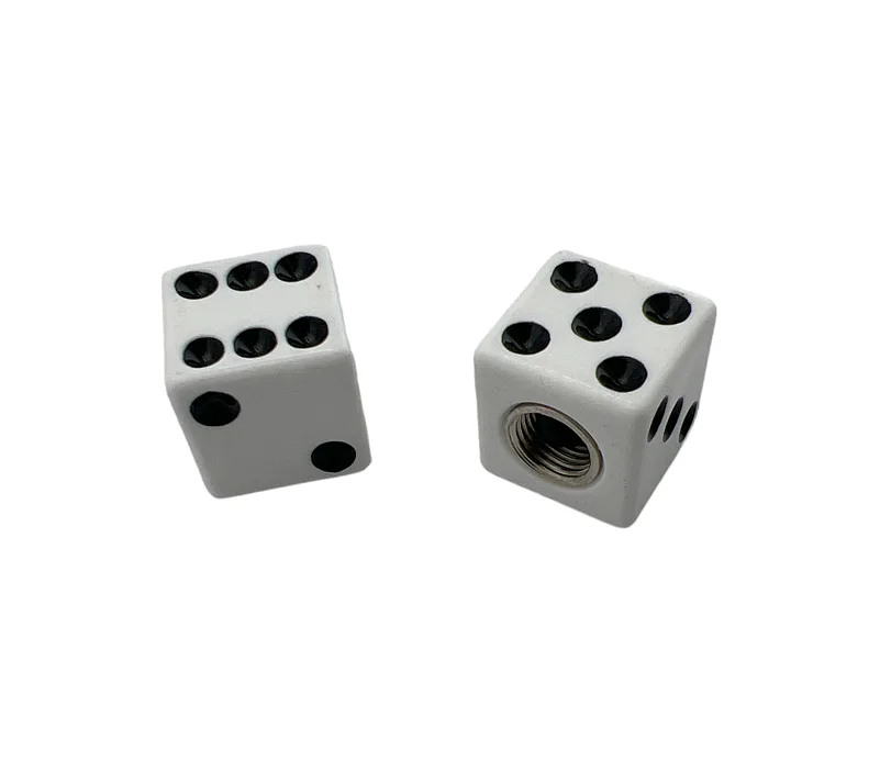 Čepičky ventilků Lucky Dice White