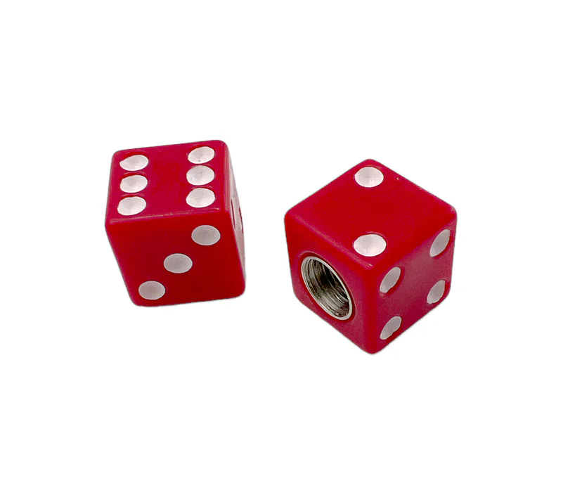 Čepičky ventilků Lucky Dice Red