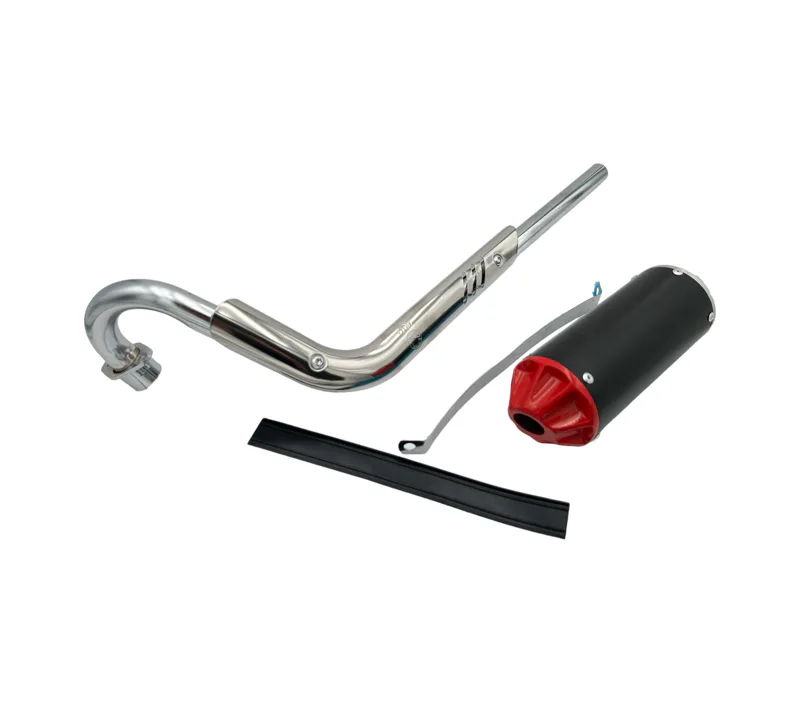 Kompletní výfuk pro pitbike CRF50 s červenou koncovkou