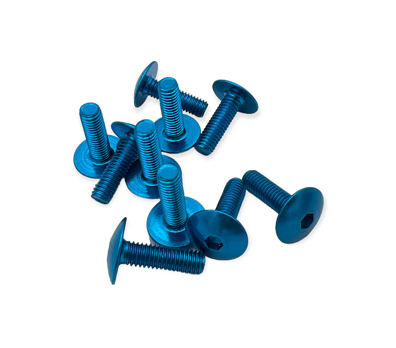 Sada ALU  šroubů M6X20mm, modrá (10ks)