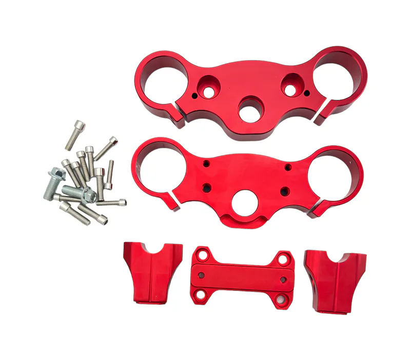 Brýle pitbike s klemy CNC 45/48, červené