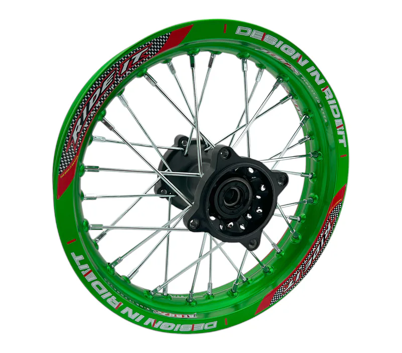 Zadní ráfek pitbike 12 palců RIDEIT zelená