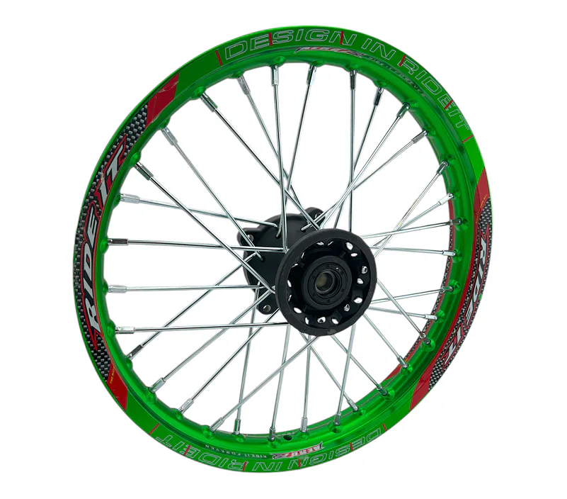 Přední ráfek pitbike RIDEIT 14 palců zelený