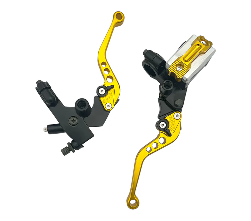 Páčky Pitbike sklopné CNC kompletní zlaté - sada