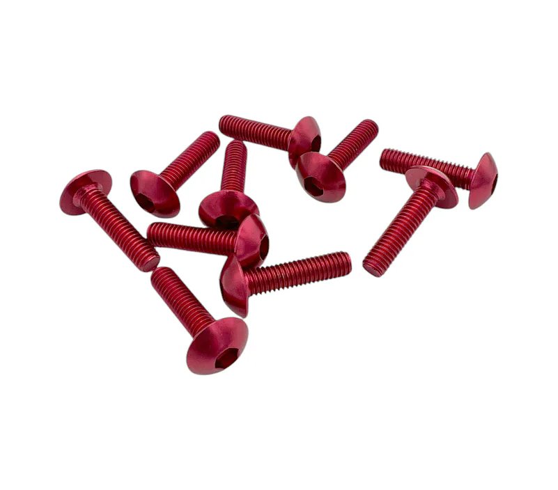 Sada ALU šroubů M5X20mm, červená (10ks)