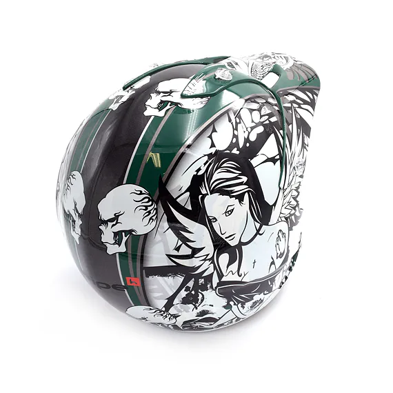 Motocrossová přilba Heipe H1 Skull- Zelená