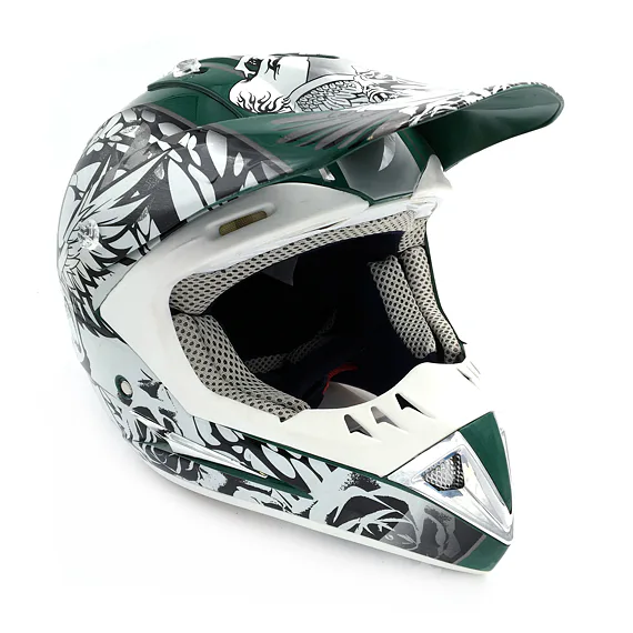 Motocrossová přilba Heipe H1 Skull- Zelená