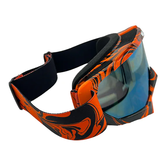 Oranžové Cross/MTB brýle - modro-zelené sklo