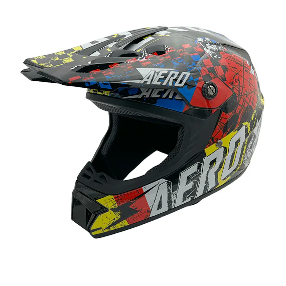 Dětská cross helma Skeleton Black-Colored
