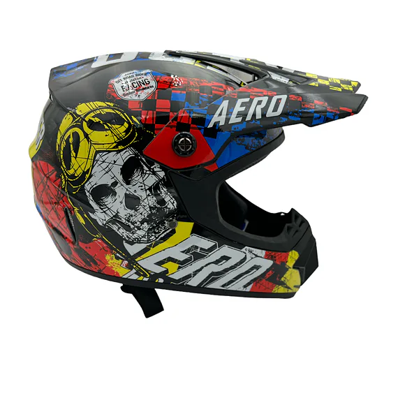 Dětská cross helma Skeleton Black-Colored