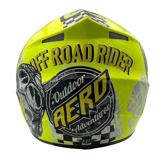 Dětská cross helma Skeleton Yellow