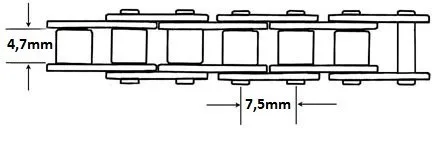 Řetěz pro minicross - 140 článků
