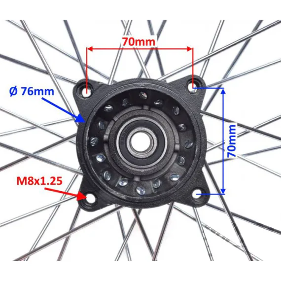 Ráfek 12" Zadní, T02- 15mm, modrý