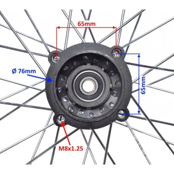 Ráfek 12" Zadní, T02- 15mm, červený