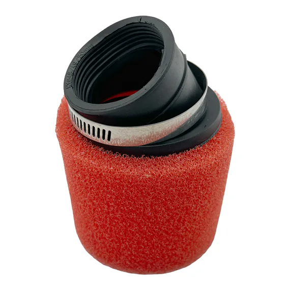 Vzduchový filtr molitanový červený,  zahnutý- 48mm