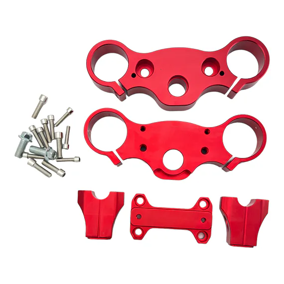 Brýle pitbike s klemy CNC 45/48, červené