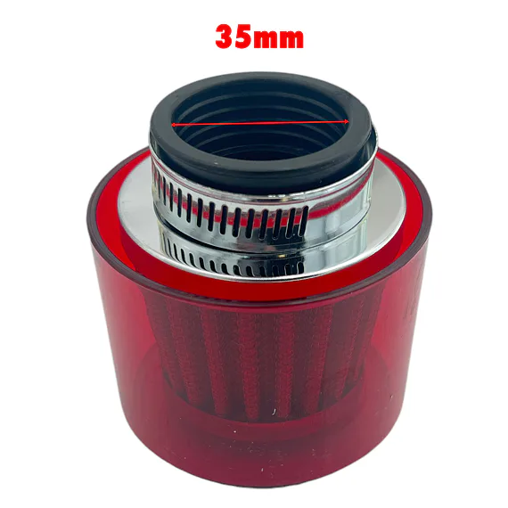 Sportovní vzduchový filtr 35mm s krytem - červená