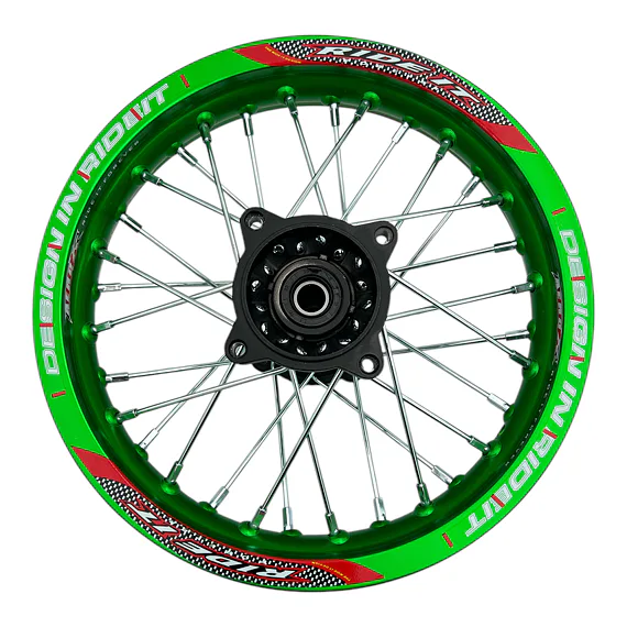 Zadní ráfek pitbike 12 palců RIDEIT zelená