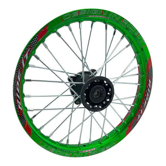Přední ráfek pitbike RIDEIT 14 palců zelený