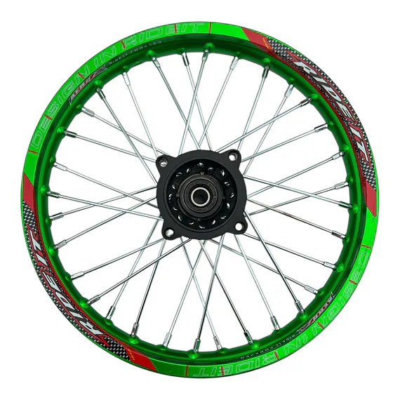 Přední ráfek pitbike RIDEIT 14 palců zelený