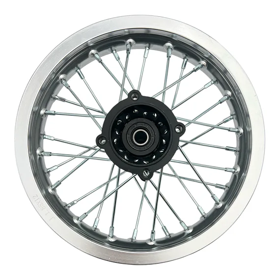 Zadní ráfek pitbike 12 palců ALLOY stříbrná