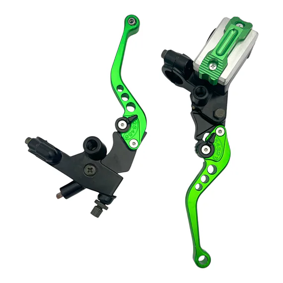 Páčky Pitbike sklopné CNC kompletní zelená - sada