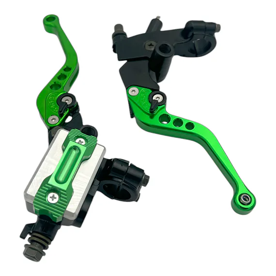 Páčky Pitbike sklopné CNC kompletní zelená - sada