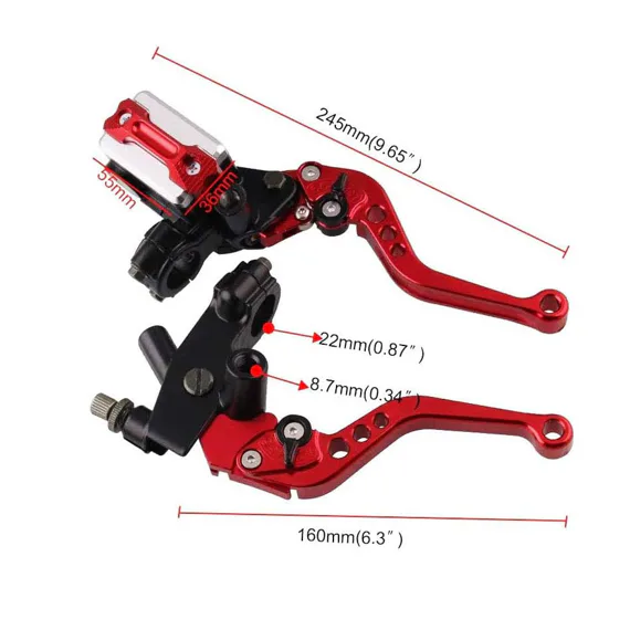 Páčky Pitbike sklopné CNC kompletní modré - sada