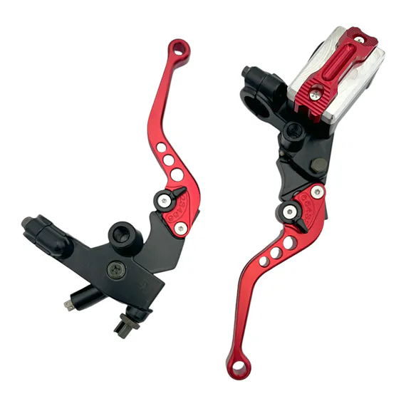 Páčky Pitbike sklopné CNC kompletní červené - sada
